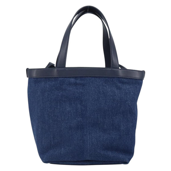 BOTTEGA VENETA Small Flap Hand Bag Denim 2way Blue Gold Auth ka1612SAM