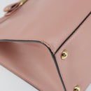 Salvatore Ferragamo Vala Hand Bag Leather 2way Pink Gold Auth ka1614-16
