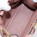 Salvatore Ferragamo Vala Hand Bag Leather 2way Pink Gold Auth ka1614-11