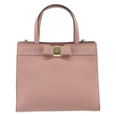 Salvatore Ferragamo Vala Hand Bag Leather 2way Pink Gold Auth ka1614-13