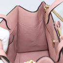Salvatore Ferragamo Vala Hand Bag Leather 2way Pink Gold Auth ka1614-21