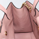 Salvatore Ferragamo Vala Hand Bag Leather 2way Pink Gold Auth ka1614-22