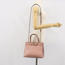 Salvatore Ferragamo Vala Hand Bag Leather 2way Pink Gold Auth ka1614-24