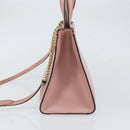 Salvatore Ferragamo Vala Hand Bag Leather 2way Pink Gold Auth ka1614-3