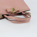 Salvatore Ferragamo Vala Hand Bag Leather 2way Pink Gold Auth ka1614-7