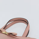 Salvatore Ferragamo Vala Hand Bag Leather 2way Pink Gold Auth ka1614-14