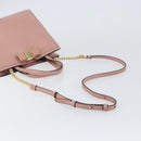 Salvatore Ferragamo Vala Hand Bag Leather 2way Pink Gold Auth ka1614-8