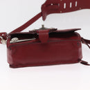 VERSACE Shoulder Bag Leather Red Silver Auth ka1616-5
