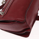 VERSACE Shoulder Bag Leather Red Silver Auth ka1616-17