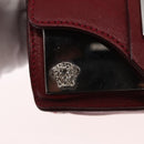 VERSACE Shoulder Bag Leather Red Silver Auth ka1616-20