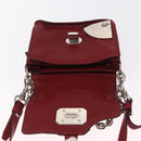VERSACE Shoulder Bag Leather Red Silver Auth ka1616-21