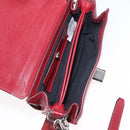VERSACE Shoulder Bag Leather Red Silver Auth ka1616-22