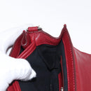 VERSACE Shoulder Bag Leather Red Silver Auth ka1616-25