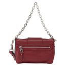VERSACE Shoulder Bag Leather Red Silver Auth ka1616-2