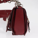 VERSACE Shoulder Bag Leather Red Silver Auth ka1616-3