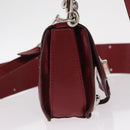 VERSACE Shoulder Bag Leather Red Silver Auth ka1616-4