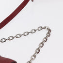 VERSACE Shoulder Bag Leather Red Silver Auth ka1616-14