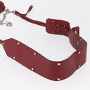 VERSACE Shoulder Bag Leather Red Silver Auth ka1616-8