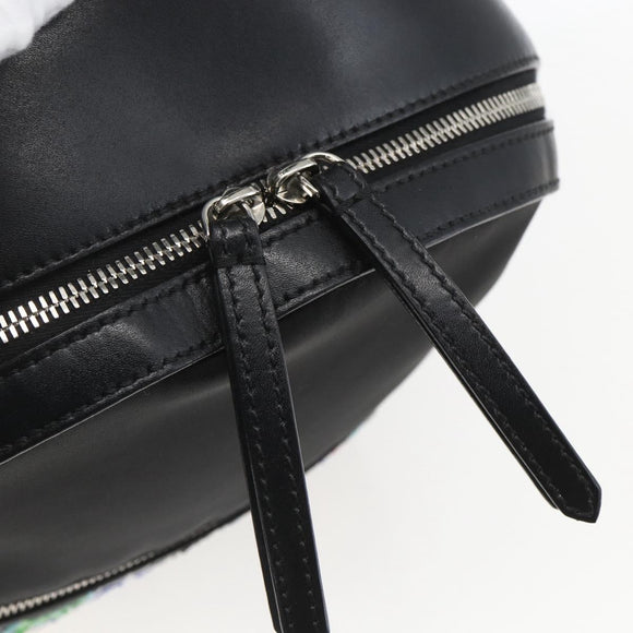 FENDI Sequin Backpack Nylon Black Silver Auth ka1621M