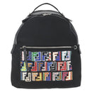FENDI Sequin Backpack Nylon Black Silver Auth ka1621M-13