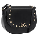 DOLCE&GABBANA Shoulder Bag Leather Gold Black Auth ka1627V-1