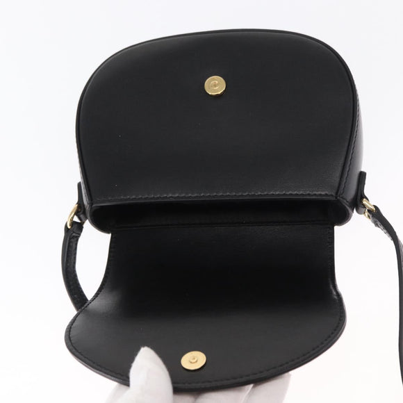 DOLCE&GABBANA Shoulder Bag Leather Gold Black Auth ka1627V