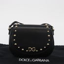 DOLCE&GABBANA Shoulder Bag Leather Gold Black Auth ka1627V-22