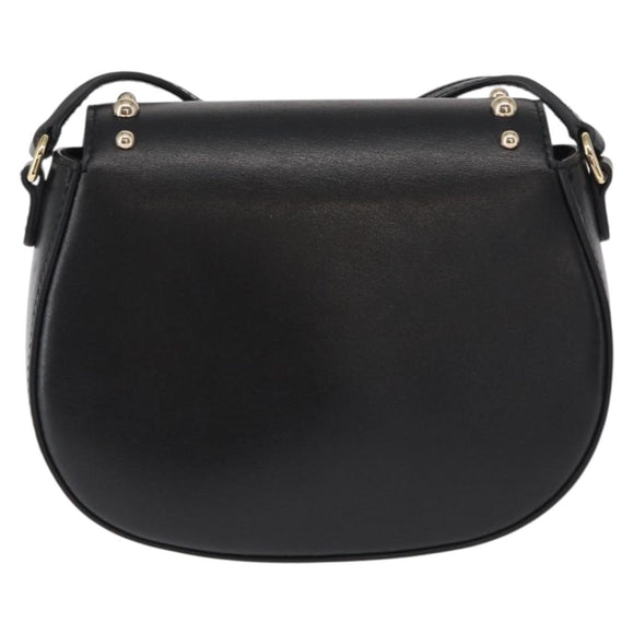 DOLCE&GABBANA Shoulder Bag Leather Gold Black Auth ka1627V