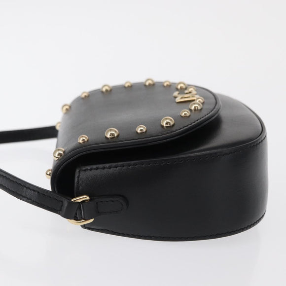 DOLCE&GABBANA Shoulder Bag Leather Gold Black Auth ka1627V
