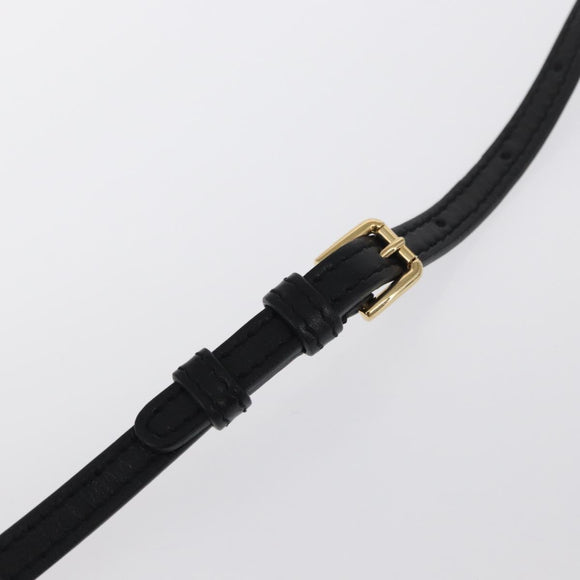 DOLCE&GABBANA Shoulder Bag Leather Gold Black Auth ka1627V