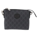 GUCCI GG Supreme Shoulder Bag PVC Black Silver 723306 Auth ka1628M-13