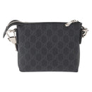 GUCCI GG Supreme Shoulder Bag PVC Black Silver 723306 Auth ka1628M-2