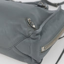 BALENCIAGA Paper Mini Hand Bag Leather 2way Gray Silver 305582 Auth ka1629M-9