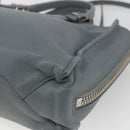 BALENCIAGA Paper Mini Hand Bag Leather 2way Gray Silver 305582 Auth ka1629M-17