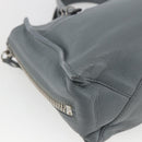 BALENCIAGA Paper Mini Hand Bag Leather 2way Gray Silver 305582 Auth ka1629M-18