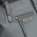 BALENCIAGA Paper Mini Hand Bag Leather 2way Gray Silver 305582 Auth ka1629M-19