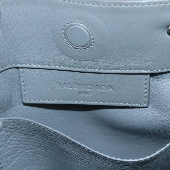 BALENCIAGA Paper Mini Hand Bag Leather 2way Gray Silver 305582 Auth ka1629M