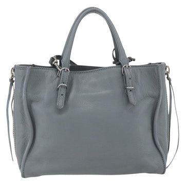 BALENCIAGA Paper Mini Hand Bag Leather 2way Gray Silver 305582 Auth ka1629M - 0