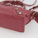 BALENCIAGA Classic Mini City Hand Bag Leather 2way Pink 300295 Auth ka1630M-15