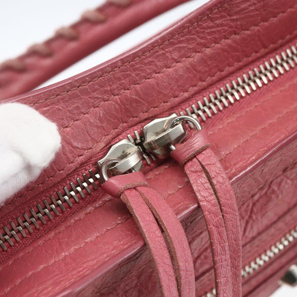BALENCIAGA Classic Mini City Hand Bag Leather 2way Pink 300295 Auth ka1630M