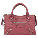 BALENCIAGA Classic Mini City Hand Bag Leather 2way Pink 300295 Auth ka1630M-13
