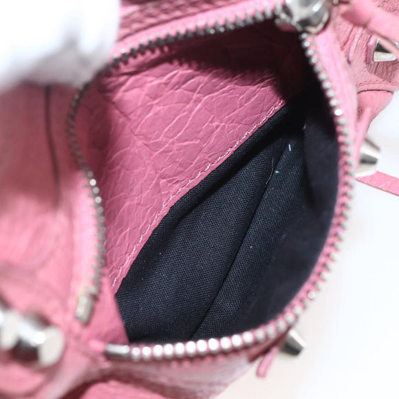 BALENCIAGA Classic Mini City Hand Bag Leather 2way Pink 300295 Auth ka1630M