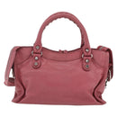 BALENCIAGA Classic Mini City Hand Bag Leather 2way Pink 300295 Auth ka1630M-2
