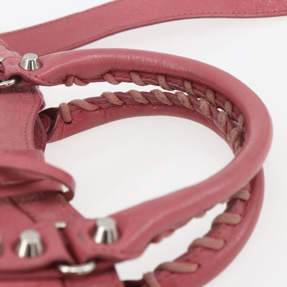 BALENCIAGA Classic Mini City Hand Bag Leather 2way Pink 300295 Auth ka1630M