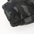 PRADA Camouflage Schultertasche Nylon Grün Silber Auth ka1631V-16