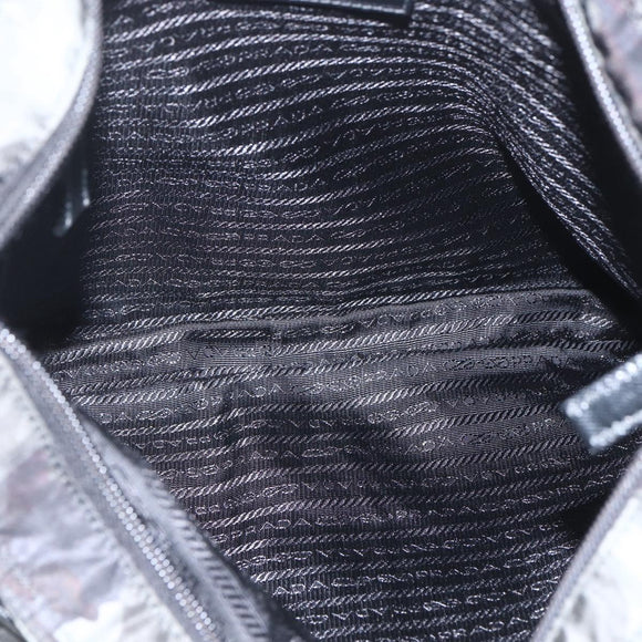 PRADA Camouflage Schultertasche Nylon Grün Silber Auth ka1631V