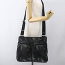 PRADA Camouflage Schultertasche Nylon Grün Silber Auth ka1631V-28