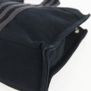 HERMES Fourre Tout PM Hand Bag Canvas Black Silver Auth ka1633-9