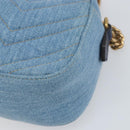 GUCCI Small Camera bag GG Marmont Bag Denim Light Blue 447632 Auth ka1639SAV-12