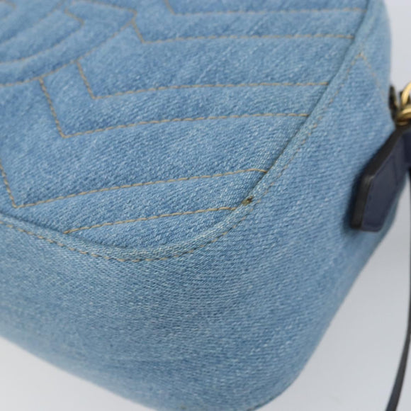GUCCI Small Camera bag GG Marmont Bag Denim Light Blue 447632 Auth ka1639SAV